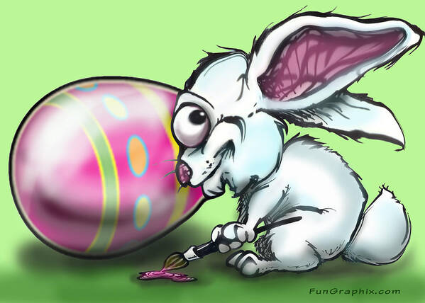 Easter Poster featuring the digital art Easter Bunny by Kevin Middleton