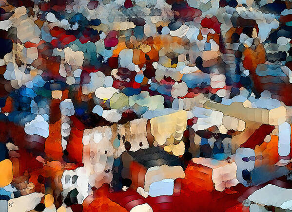 Abstract Poster featuring the mixed media Echoes of Civilization by Shelli Fitzpatrick