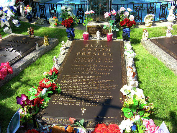 Elvis Poster featuring the photograph Elvis's Grave by Deborah Smolinske