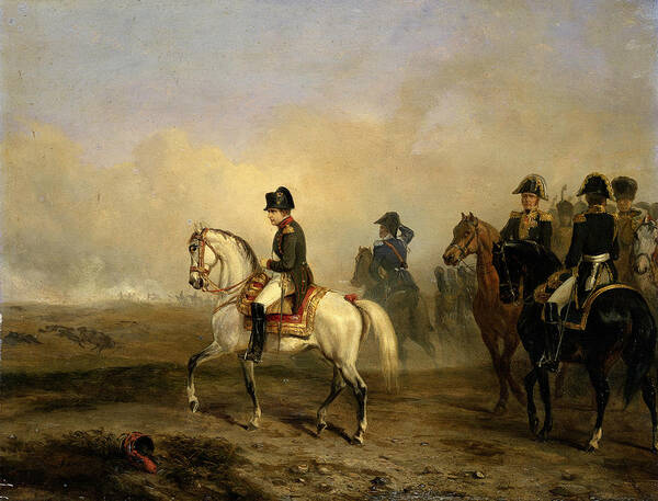 Horace Vernet Poster featuring the painting Emperor Napoleon I and his Staff on Horseback by Horace Vernet