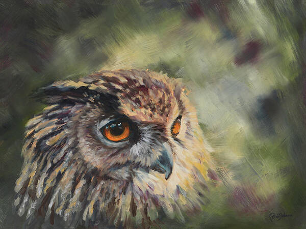 Owl Poster featuring the painting Enlightened by Kirsty Rebecca