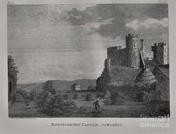 Castle Poster featuring the mixed media Enniscorthy Castle,1792ad by Val Byrne