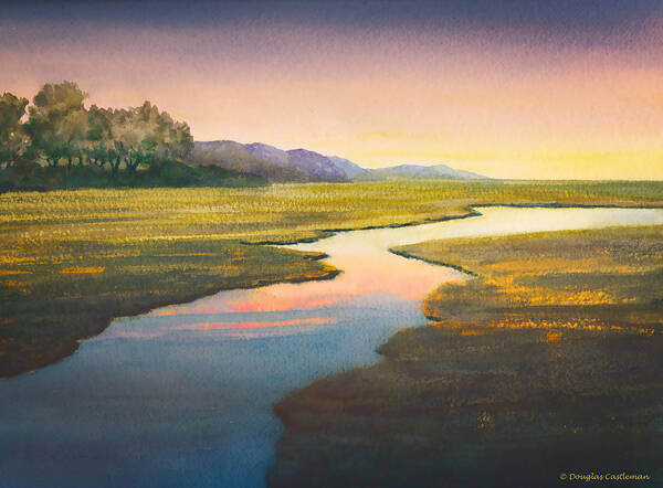Landscape Poster featuring the painting Evening Light by Douglas Castleman