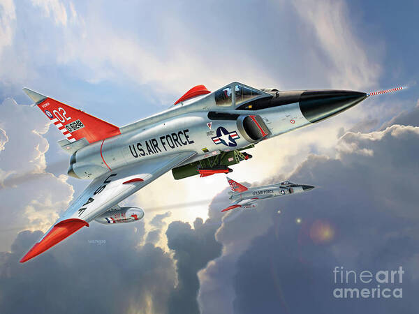 F-102 Poster featuring the digital art F-102 Delta Dagger William Tell by Stu Shepherd