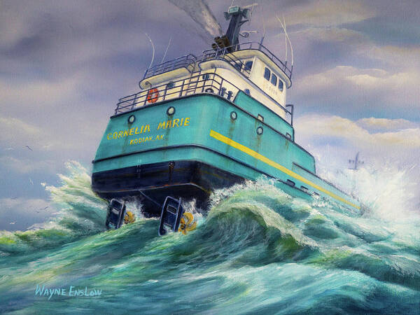 Boat Poster featuring the painting  F/V Cornelia Marie by Wayne Enslow