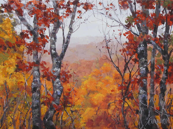 Landscape Poster featuring the painting Fall Color by Karen Ilari