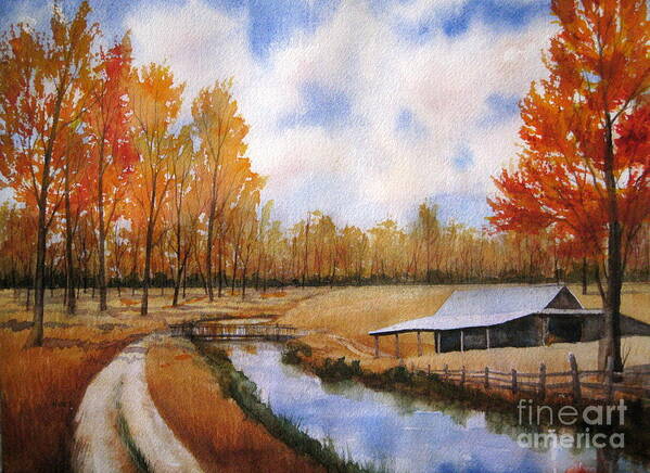 Landscape Poster featuring the painting Fall Colors by Shirley Braithwaite Hunt
