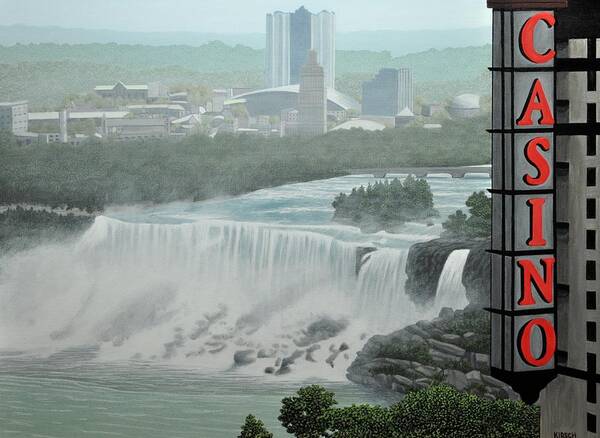 Niagara Falls Poster featuring the painting Falls View by Kenneth M Kirsch