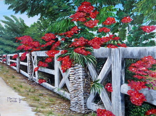 Panama Poster featuring the painting Fence Line by Marilyn McNish