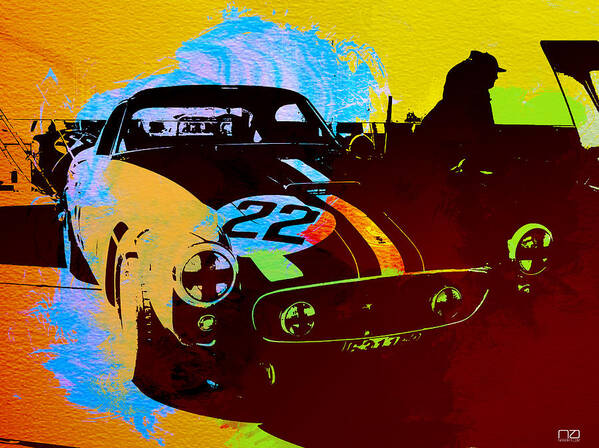 Naxart Poster featuring the digital art Ferrari Watercolor by Naxart Studio