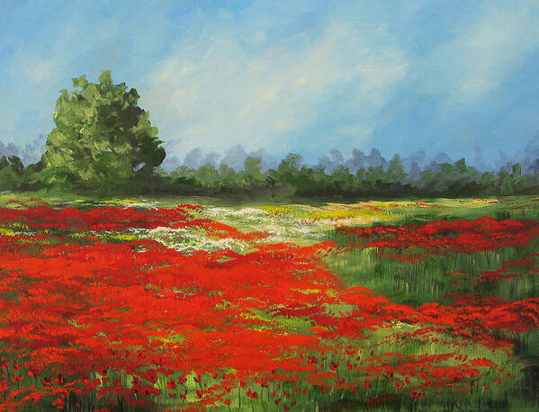 Poppy Poster featuring the painting Field of Poppies VIII by Torrie Smiley