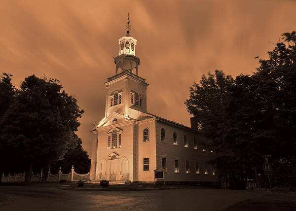 Bennington Poster featuring the photograph Fierce Grace - First Church Bennington by Stephen Stookey