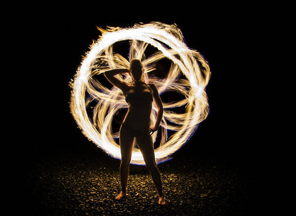 Festive Poster featuring the photograph Fire Flower Silhouette by Pelo Blanco Photo