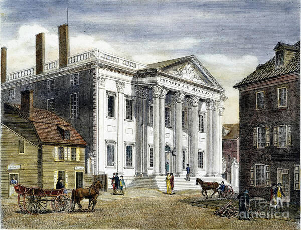 1799 Poster featuring the photograph First Bank Of U.s., 1799 by Granger