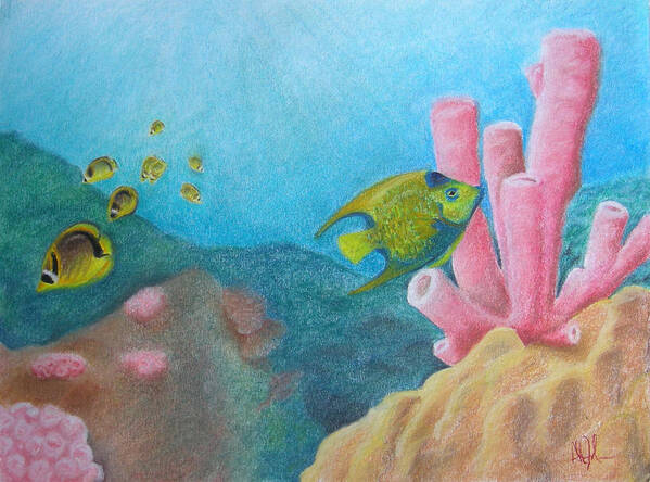 Nature Poster featuring the painting Fish Garden by Adam Johnson