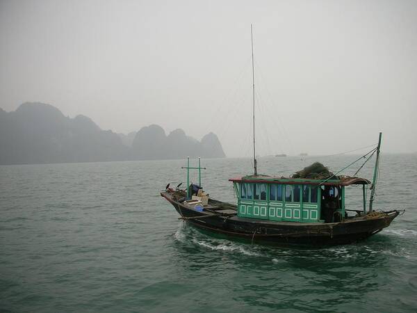 Fishing Boat Poster featuring the photograph Fishing Boat in North Vietnam by Irina ArchAngelSkaya