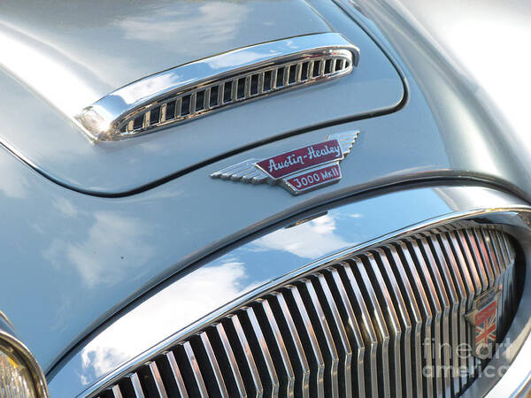 Austin-healy Poster featuring the photograph Austin - Healey 3000 Mark II Hood Emblem by Jason Freedman