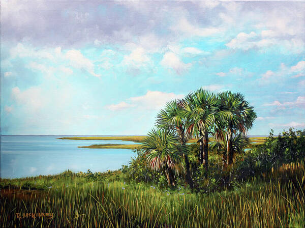 Sunset Poster featuring the painting Florida Palms by Rick McKinney