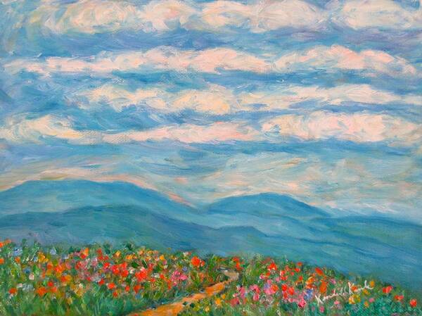 Blue Ridge Paintings Poster featuring the painting Flower Path to the Blue Ridge by Kendall Kessler