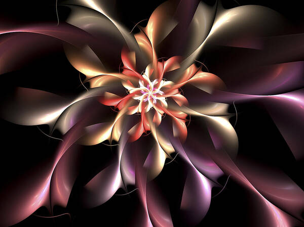 Fractal Poster featuring the digital art Forbidden rose by Amorina Ashton