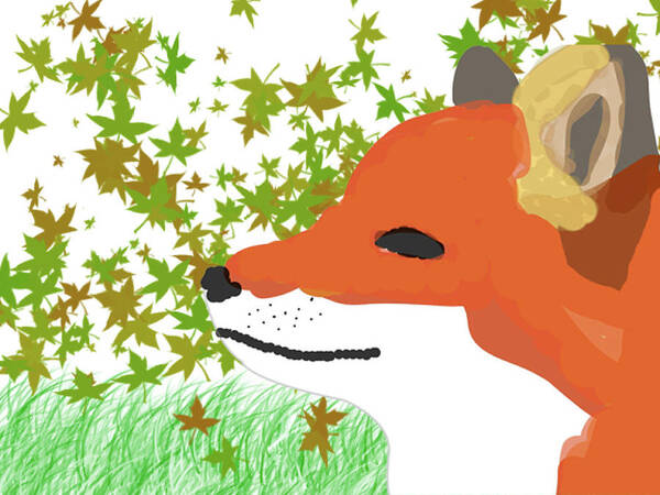 Fox Poster featuring the digital art Fox in Fall by Caroline Elgin