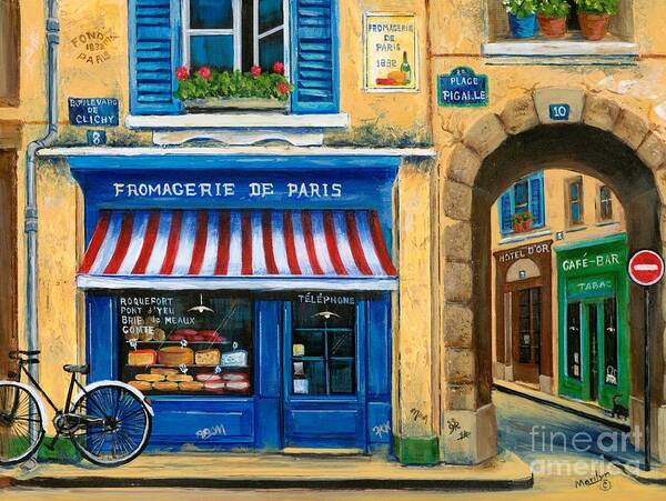 Paris Poster featuring the painting French Cheese Shop by Marilyn Dunlap