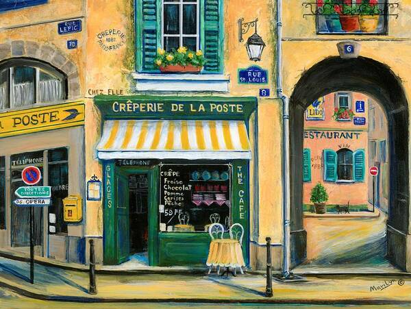 Paris Poster featuring the painting French Creperie by Marilyn Dunlap