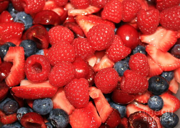 Fruit Salad Poster featuring the photograph Fresh Berry Salad by Carol Groenen