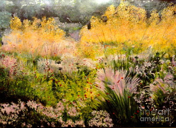 Landscape-garden Poster featuring the painting Garden In Northern Light by Dagmar Helbig