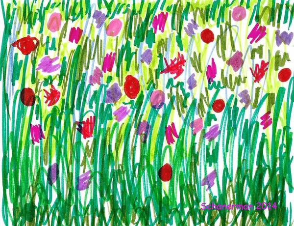 Doodle Art Poster featuring the drawing Garden of Flowers by Susan Schanerman