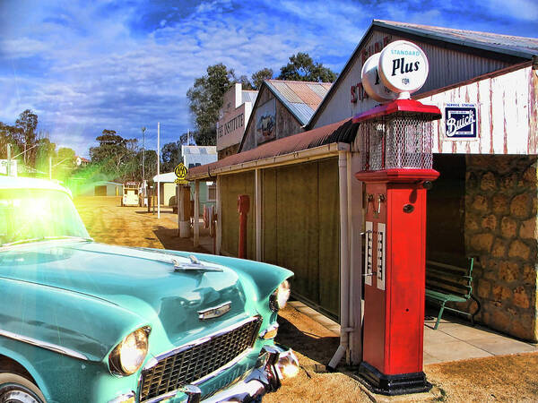 Old Poster featuring the photograph Gas Stop by Douglas Barnard