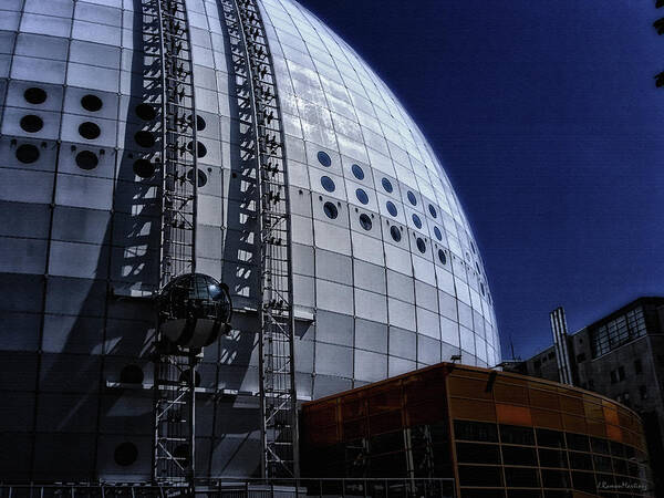 Globen Poster featuring the photograph Globen in the night by Ramon Martinez