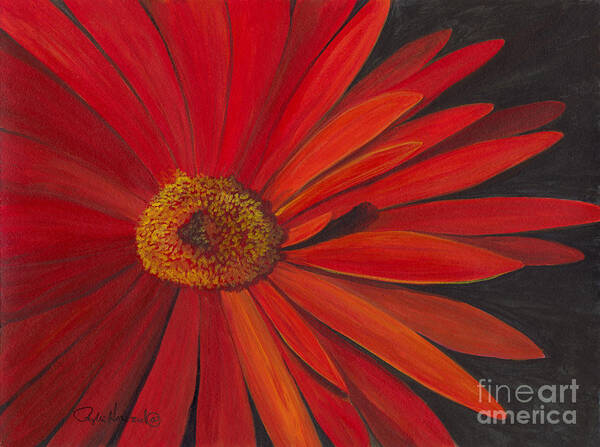 Gerber Daisy Poster featuring the painting Glowing Gerber by Phyllis Howard