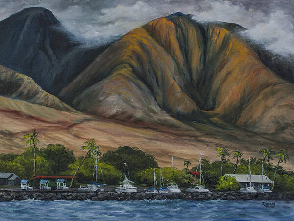 Landscape Poster featuring the painting Golden Light West Maui by Darice Machel McGuire