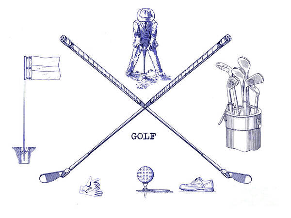 Golf Club Poster featuring the photograph Golf Blueprint by Jon Neidert