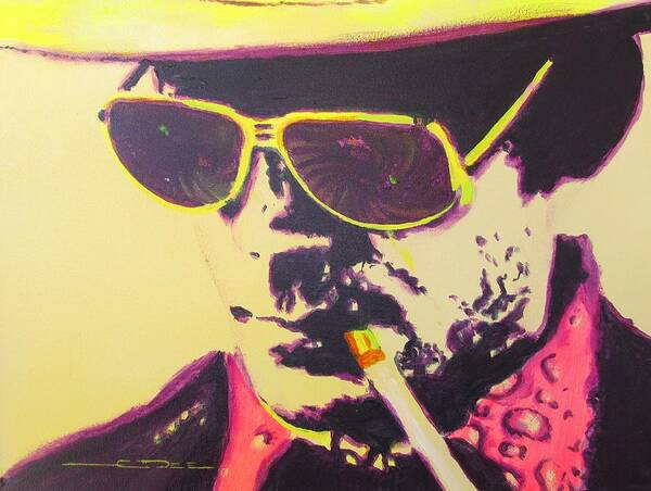 Hunter S. Thompson Poster featuring the painting Gonzo - Hunter S. Thompson by Eric Dee
