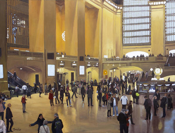 Grand Central Terminal Poster featuring the painting Grand Central Terminal by Linda Tenukas