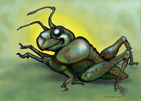 Grasshopper Poster featuring the greeting card Grasshopper by Kevin Middleton