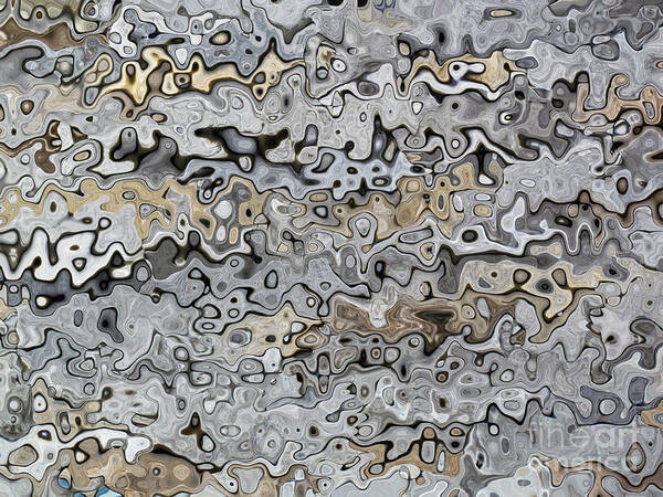 Digital Art Poster featuring the digital art Gray Abstract Image by Delynn Addams