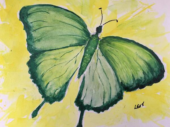 Butterfly Poster featuring the painting Green Butterfly by Leo Gordon