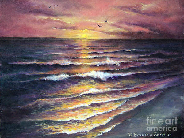 Gulf Of Mexico Poster featuring the painting Gulf Coast Sunset by Deborah Smith