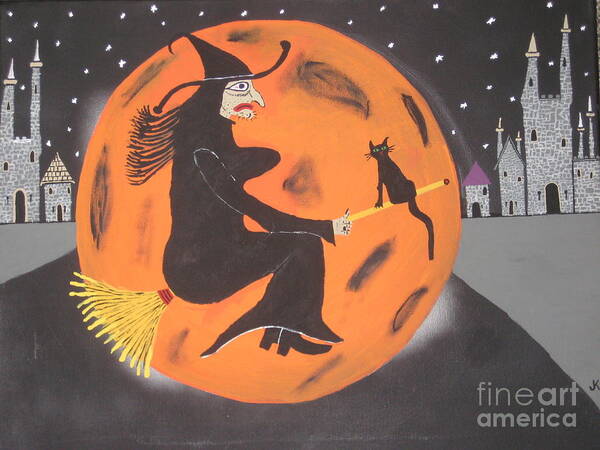 Halloween Poster featuring the painting Halloween Night At Disneyland by Jeffrey Koss