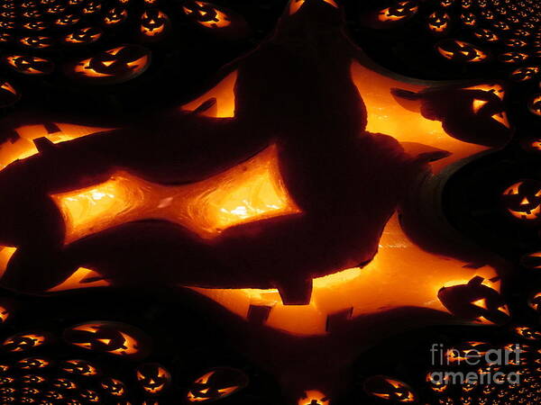 Night Poster featuring the photograph Halloween Pumpkins Abstract by Martin Howard