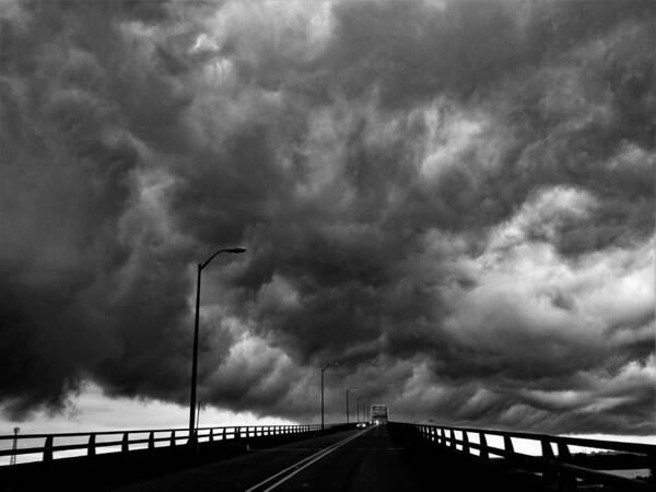 Clouds Poster featuring the photograph Harvey 2 Black and White by Jerry Connally