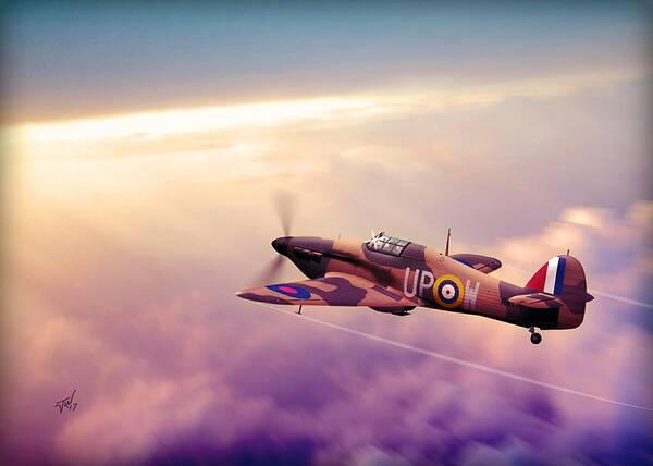 Ww2 Poster featuring the digital art Hawker Hurricane by John Wills