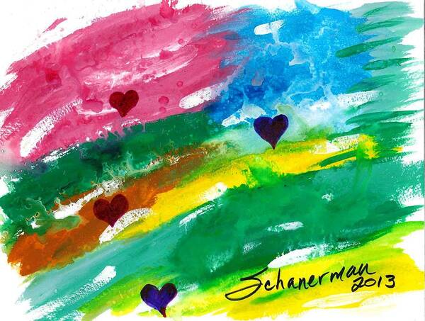 Watercolor Art Poster featuring the painting heARTs Of The Sea by Susan Schanerman