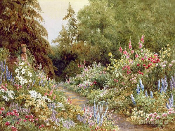 Herbaceous Poster featuring the painting Herbaceous Border by Evelyn L Engleheart