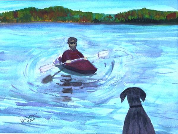 Dog Poster featuring the painting Hey Where You Going by Donna Walsh
