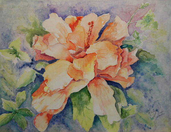 Floral Poster featuring the painting Hibiscus by Marilyn Zalatan