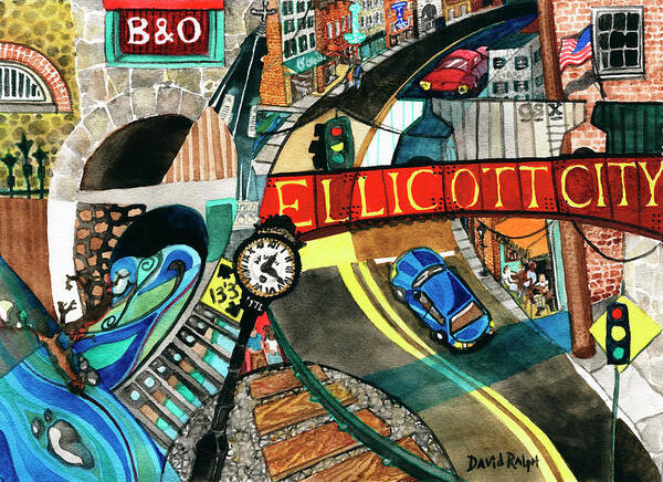 Ellicott City Poster featuring the painting Historic Ellicott City Steam and Stone by David Ralph